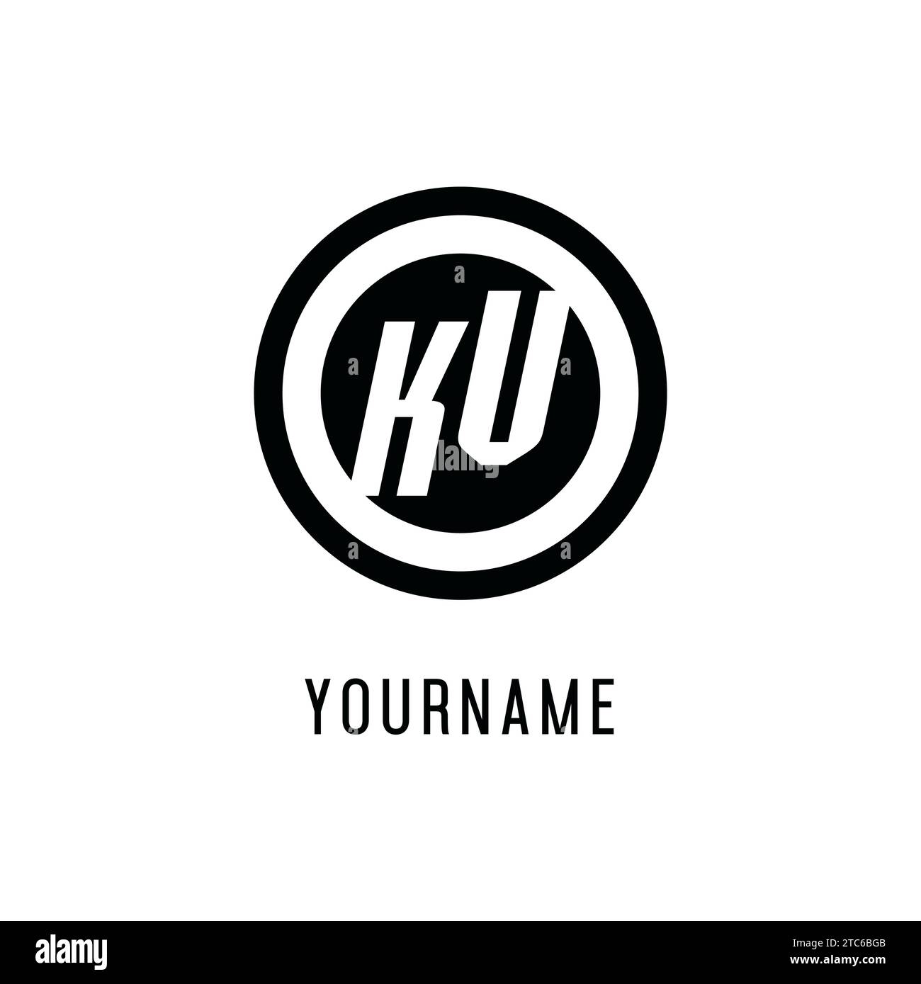 Initial KV logo concentric circle line, clean and simple monogram logo ...