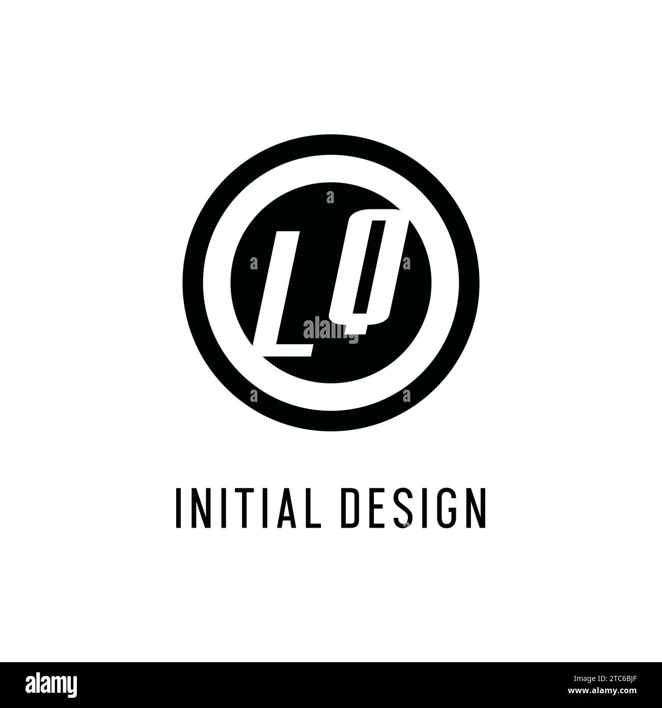 Initial LQ logo concentric circle line, clean and simple monogram logo ...