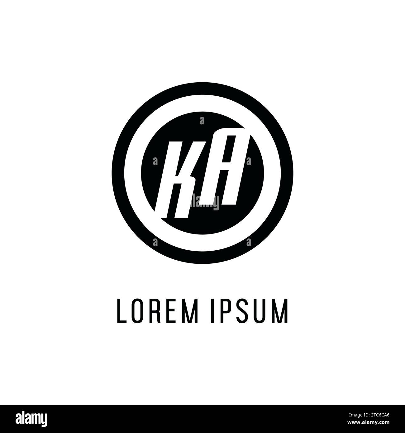 Initial KA logo concentric circle line, clean and simple monogram logo ...