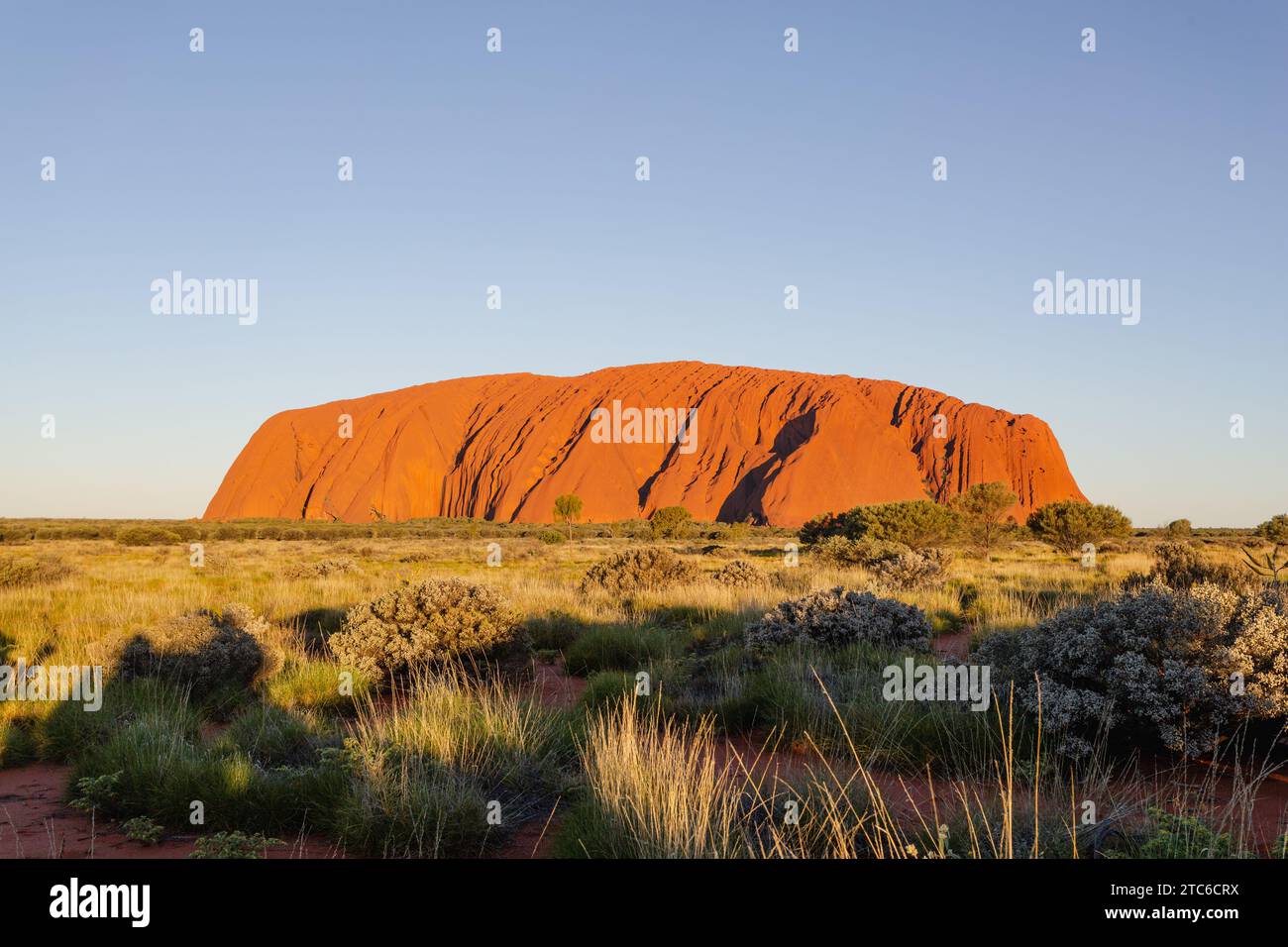 Majestic Uluru at sunset, Australia Stock Photo
