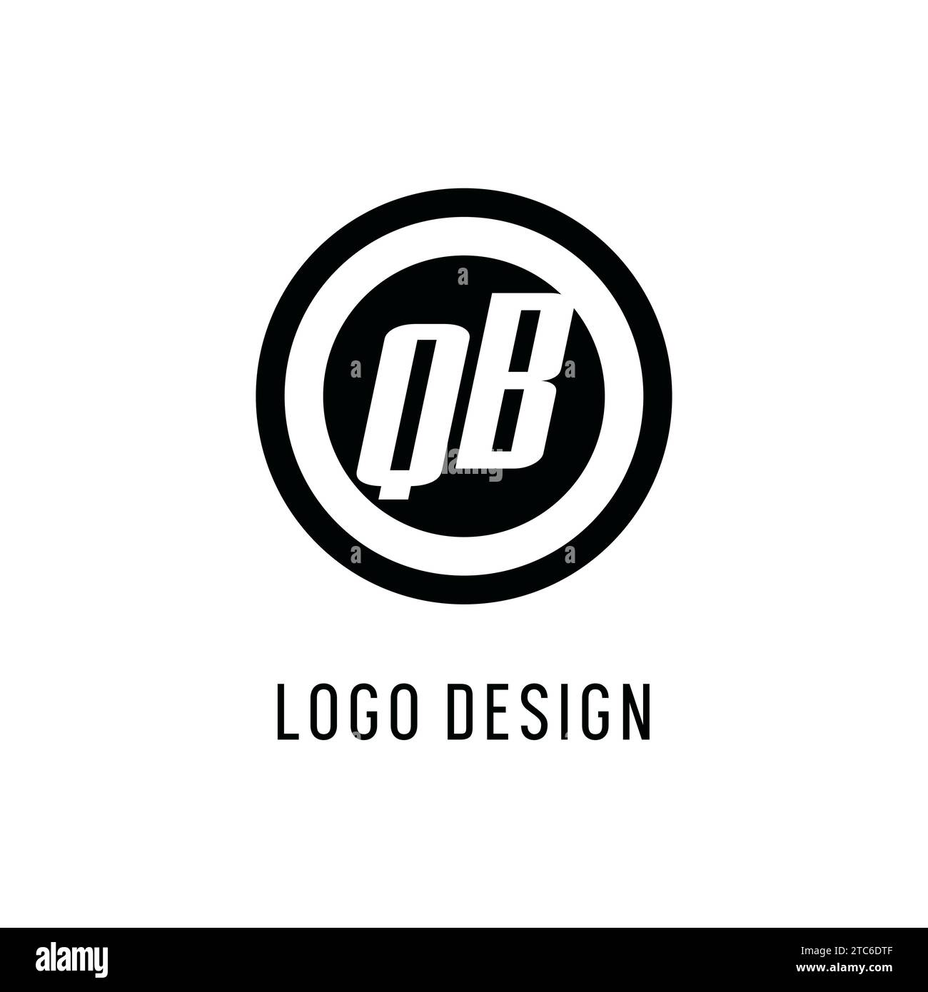Initial qb logo concentric circle line clean and simple monogram logo