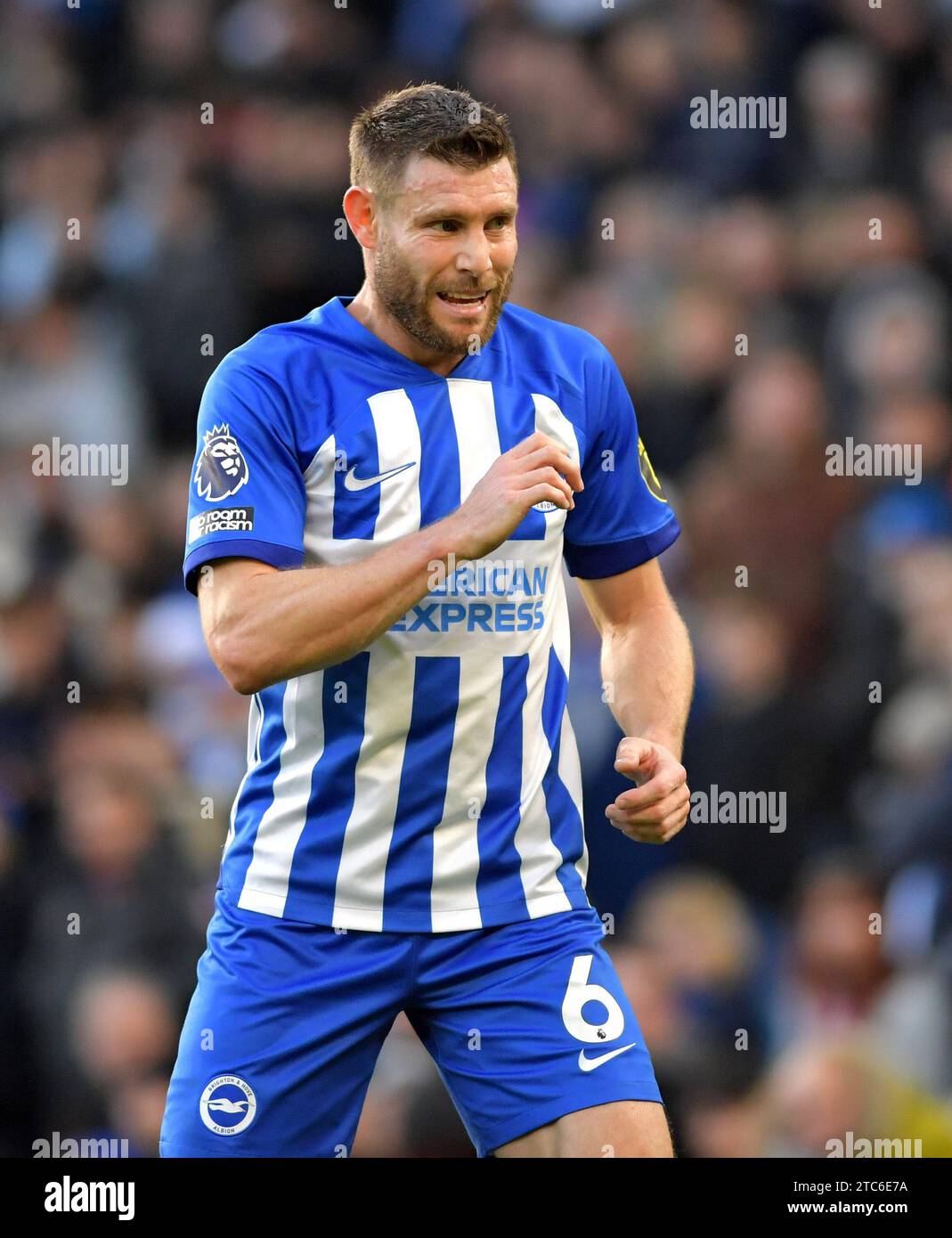 James Milner of Brighton during the Premier League match between Brighton and Hove Albion and Burnley at the American Express Stadium  , Brighton , UK - 9th December 2023 Photo Simon Dack / Telephoto Images Editorial use only. No merchandising. For Football images FA and Premier League restrictions apply inc. no internet/mobile usage without FAPL license - for details contact Football Dataco Stock Photo