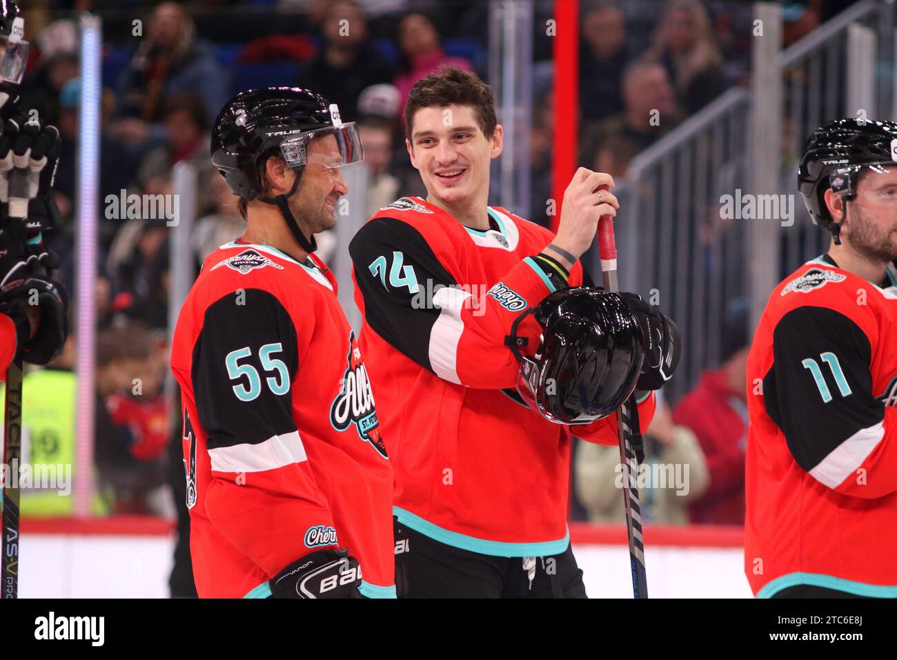 Saint Petersburg, Russia. 10th Dec, 2023. A player of the Nikolai Prokhorkin (74), Div. Chernysheva hockey team at the Award Ceremony for the third place in the 2023 KHL All-Star Game at the SKA Arena in St. Petersburg, Russia. (Final score; Div. Bobrova 7:4 Div. Chernysheva) Credit: SOPA Images Limited/Alamy Live News Stock Photo