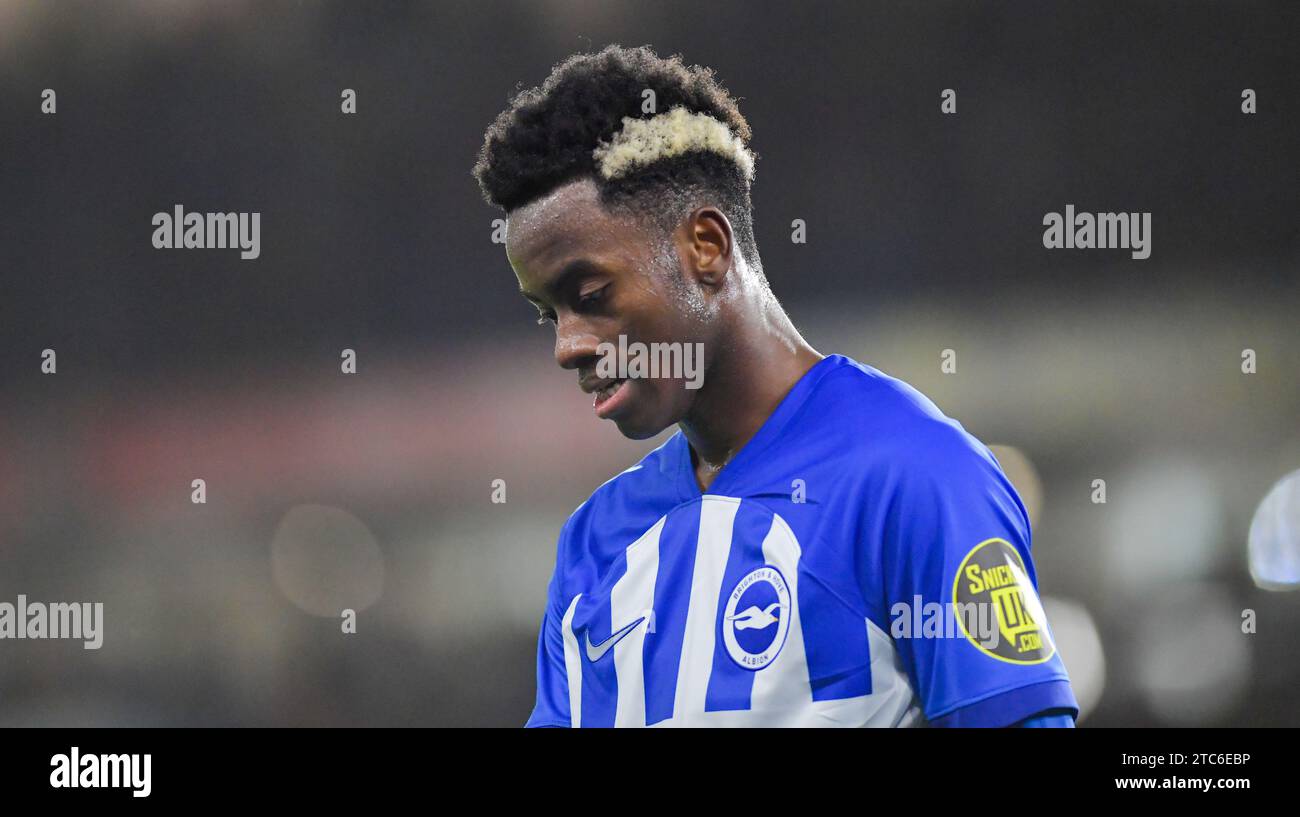 Simon Adingra of Brighton during the Premier League match between Brighton and Hove Albion and Burnley at the American Express Stadium  , Brighton , UK - 9th December 2023 Photo Simon Dack / Telephoto Images Editorial use only. No merchandising. For Football images FA and Premier League restrictions apply inc. no internet/mobile usage without FAPL license - for details contact Football Dataco Stock Photo