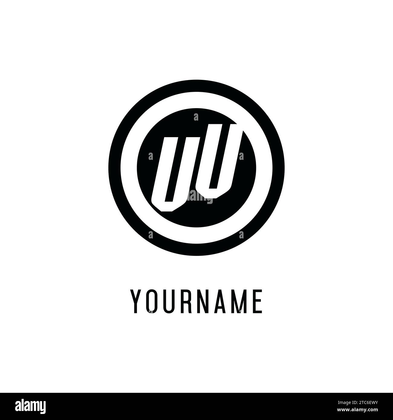 Initial VV logo concentric circle line, clean and simple monogram logo ...