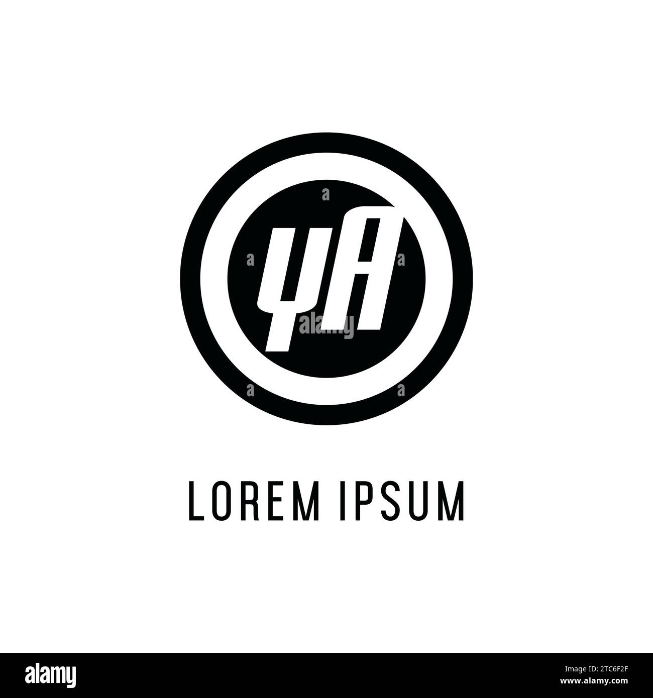 Initial YA logo concentric circle line, clean and simple monogram logo ...