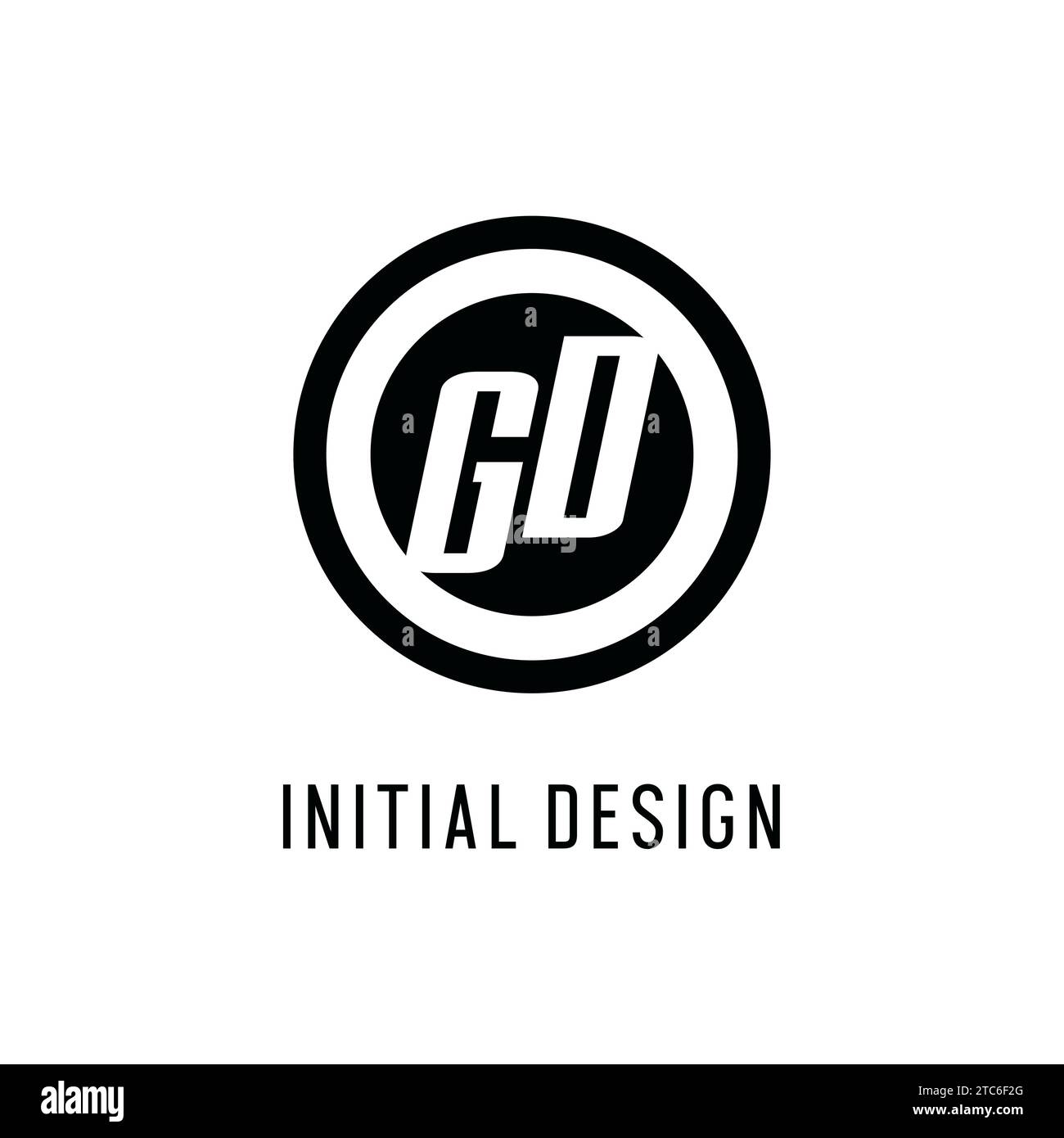Initial GD logo concentric circle line, clean and simple monogram logo style vector graphic Stock Vector
