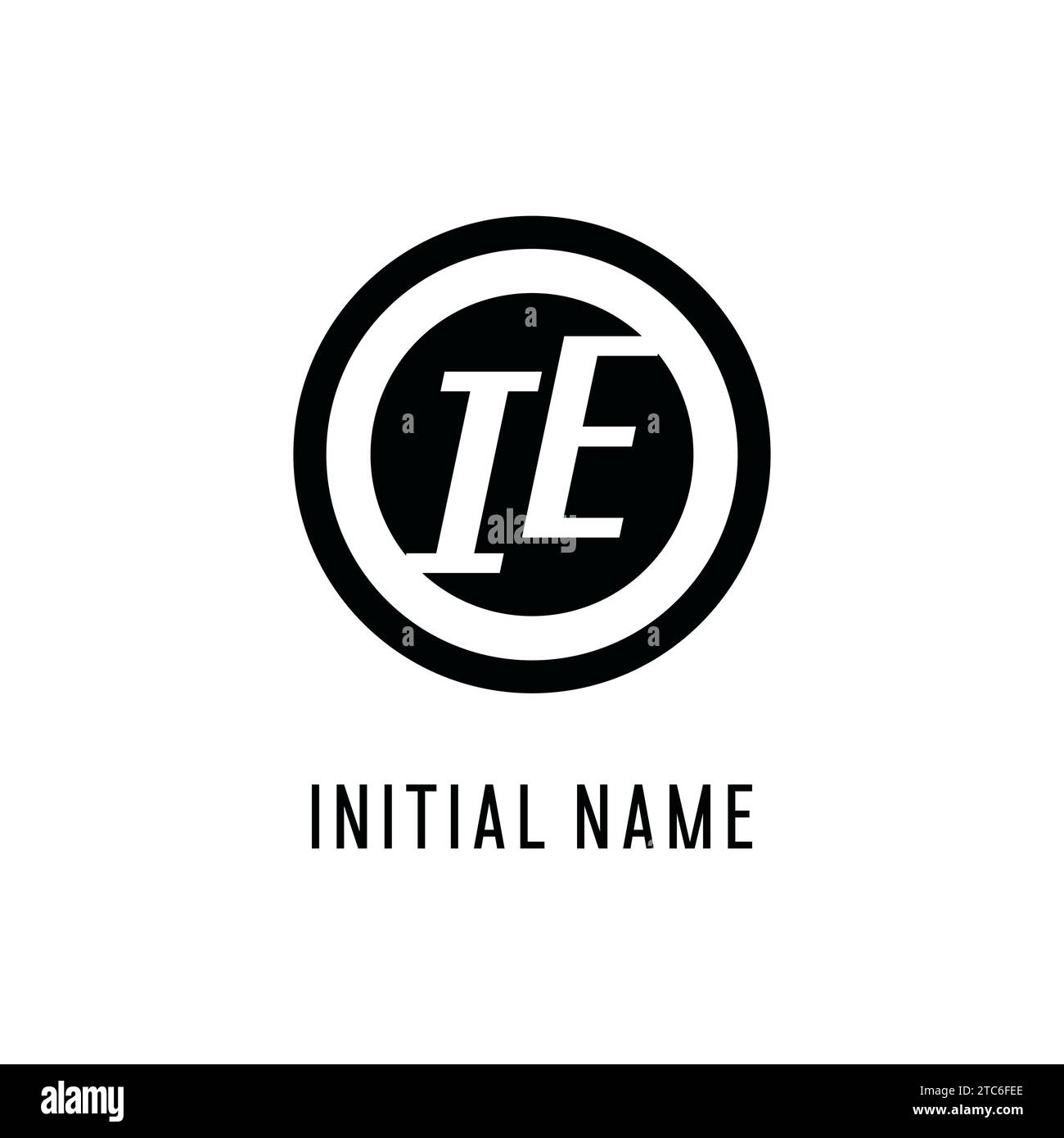 Initial IE logo concentric circle line, clean and simple monogram logo style vector graphic Stock Vector