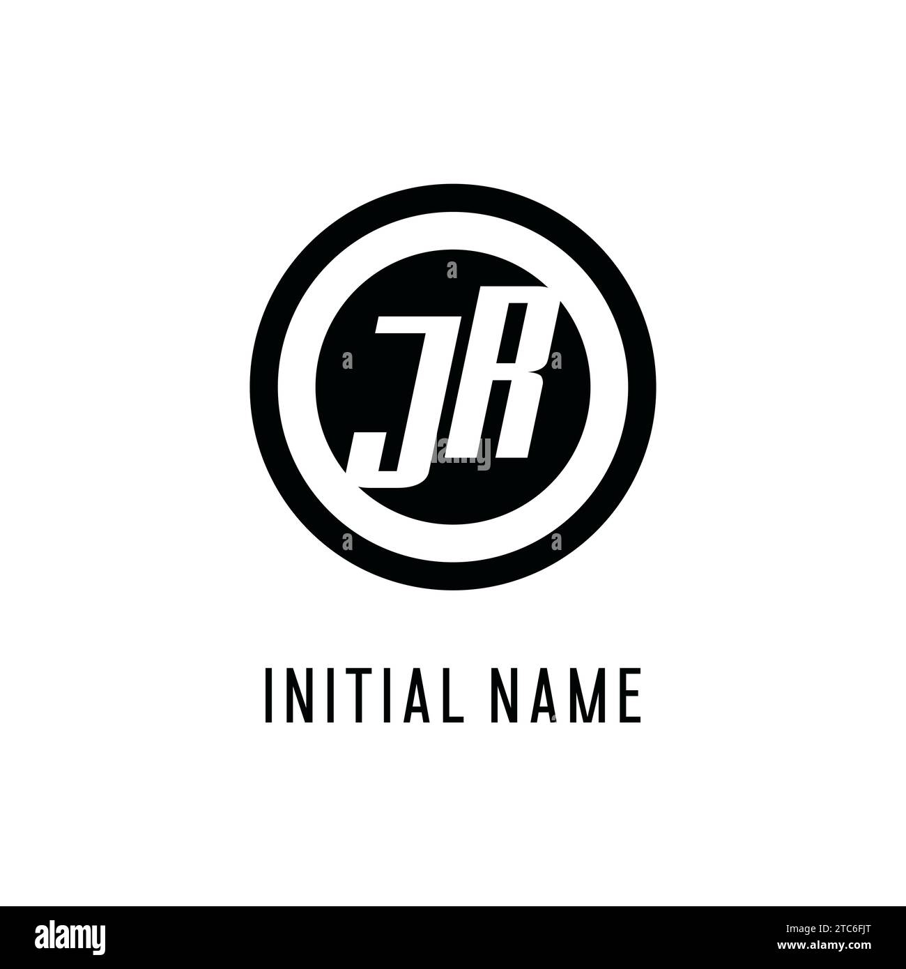 Initial JR logo concentric circle line, clean and simple monogram logo ...