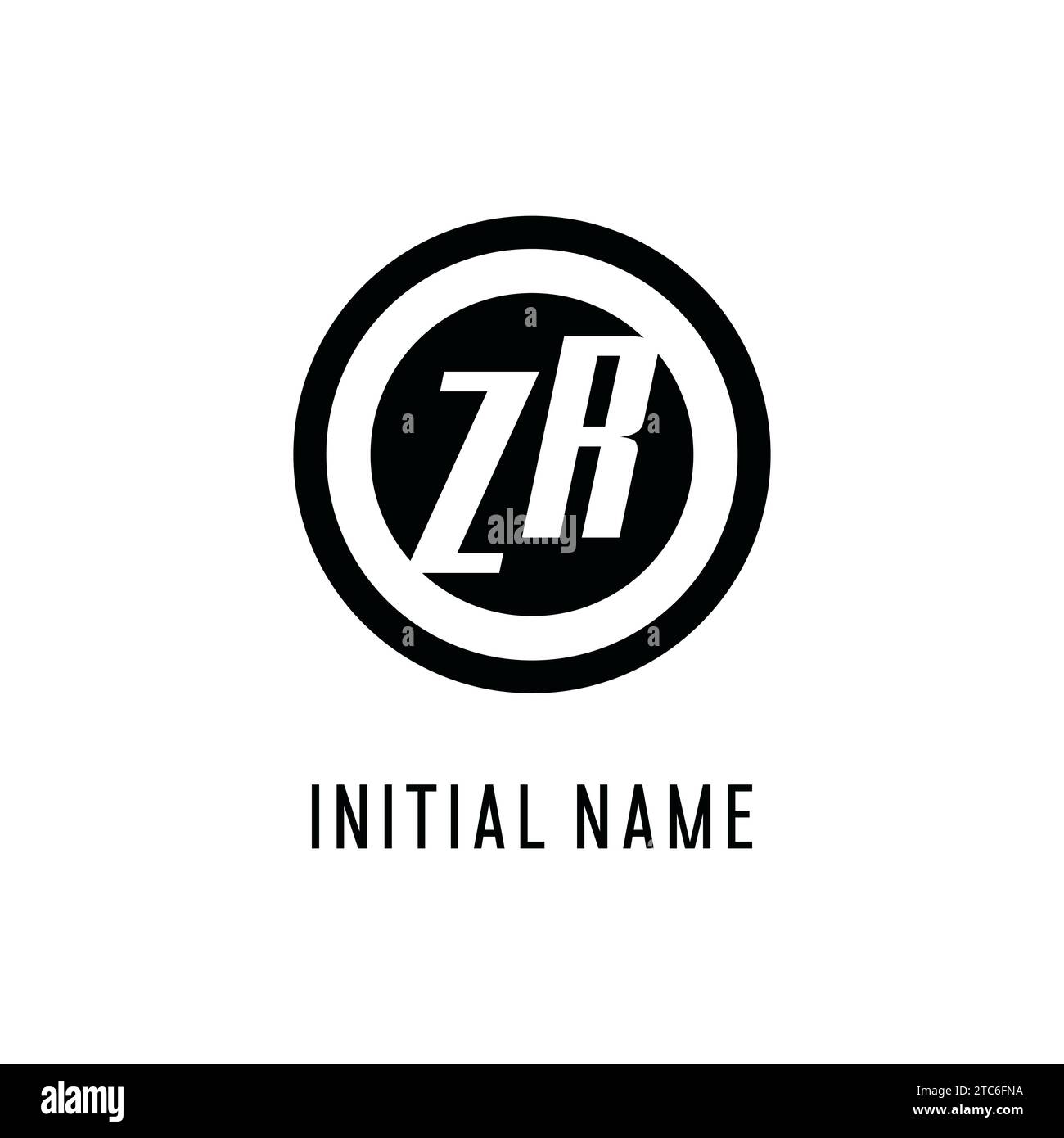 Initial ZR logo concentric circle line, clean and simple monogram logo