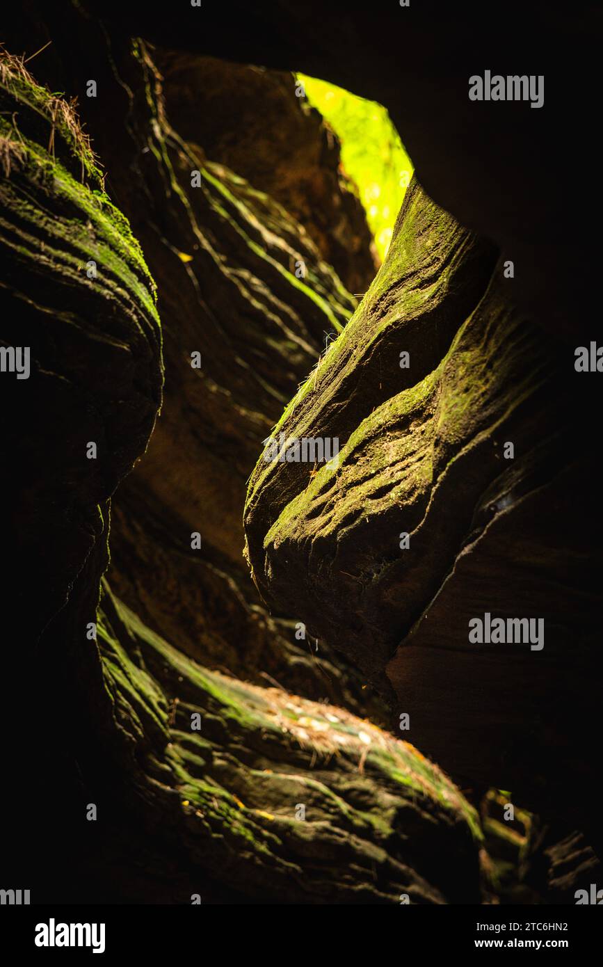 Curved Rocks with Natures Glow In Wisconsin Stock Photo - Alamy