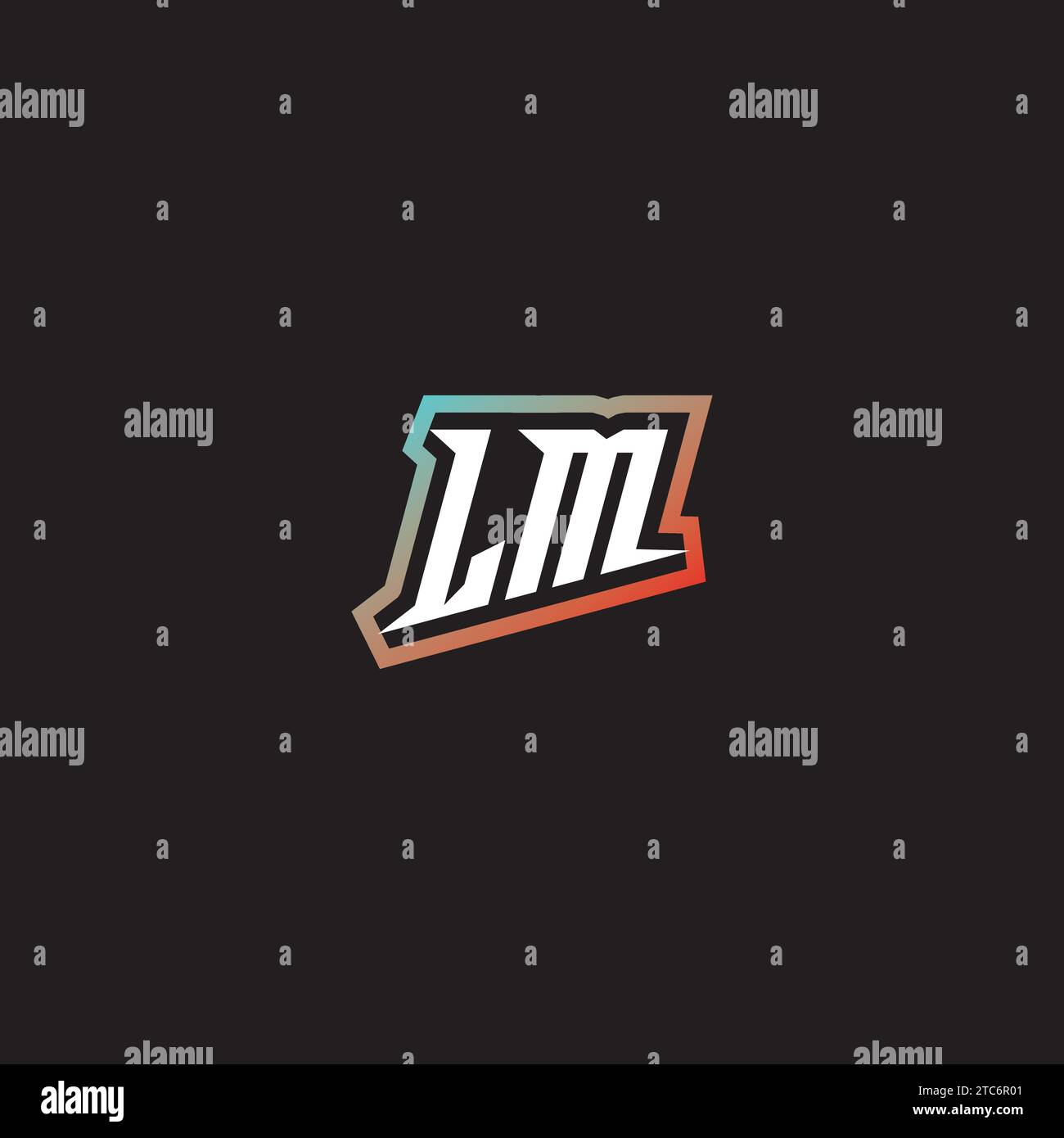 LM letter combination cool logo esport initial and cool color gradattion ideas Stock Vector