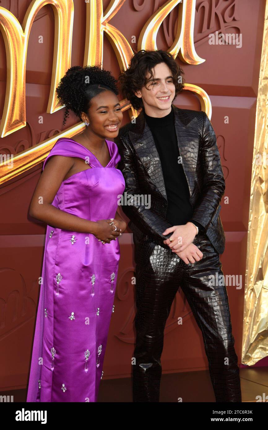 LOS ANGELES, CALIFORNIA - DECEMBER 10: (L-R) Calah Lane and Timothée