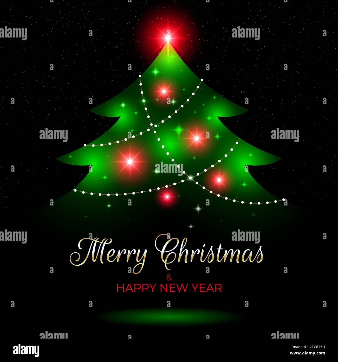 Black merry christmas card Stock Vector Images - Alamy