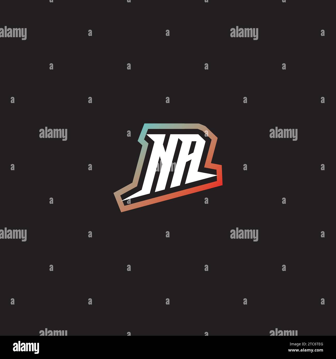 NA letter combination cool logo esport initial and cool color gradattion ideas Stock Vector