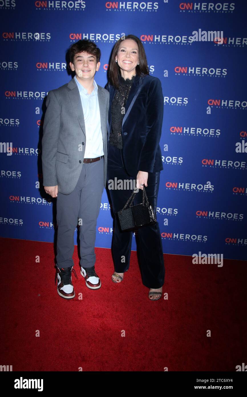 New York, USA. 10th Dec, 2023. Erica Hill, Sawyer Steven Yount attend the 17th Annual CNN Heroes: An All-Star Tribute at The American Museum of Natural History in New York. December 10, 2023 Credit: Rw/Mediapunch/Alamy Live News Stock Photo