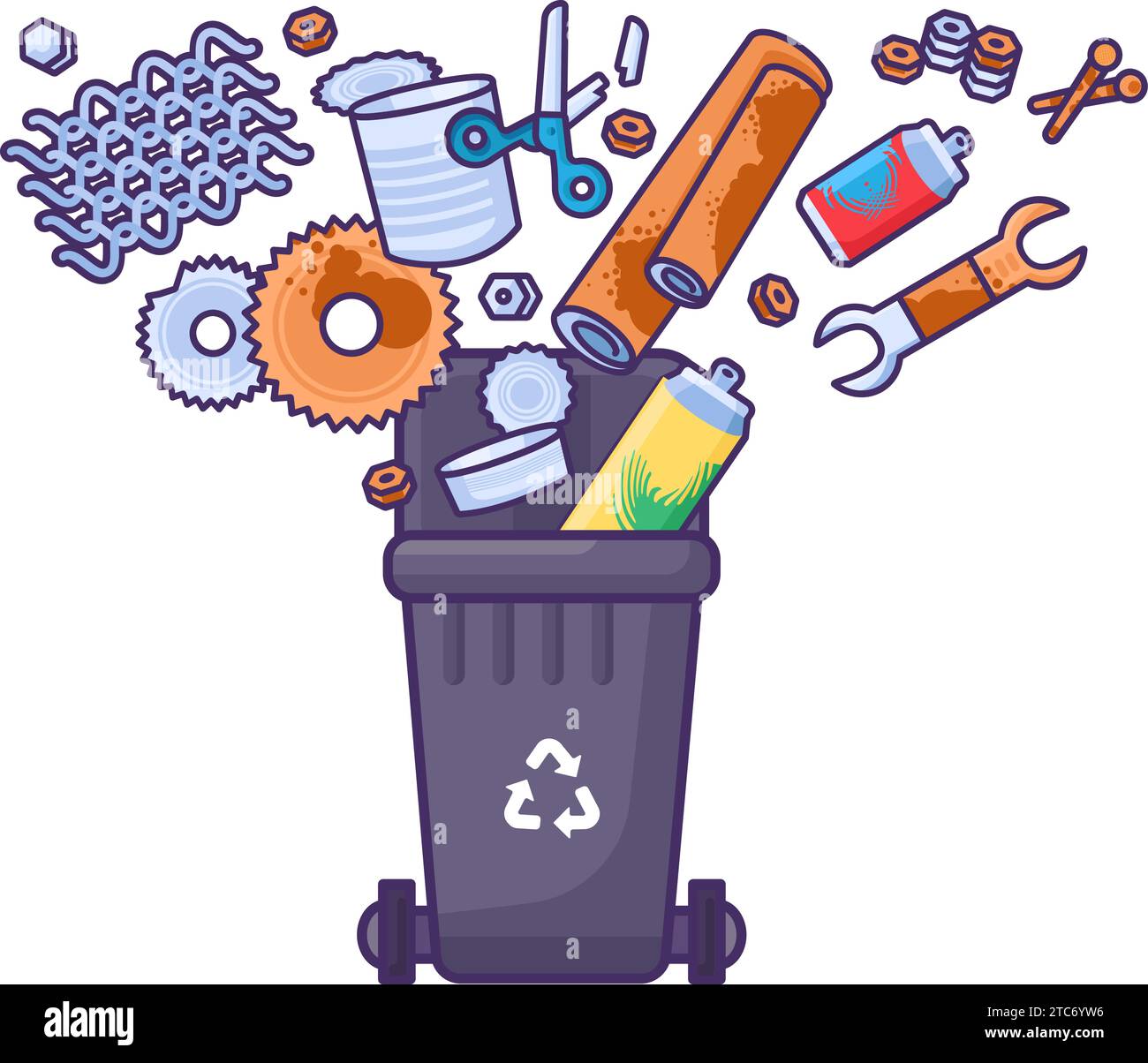 Old metal trash can Stock Vector Images Alamy