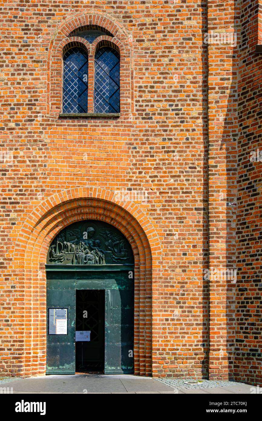 Portal of St Mary's Church, Ystad, Scania, Skane county, Sweden. Stock Photo