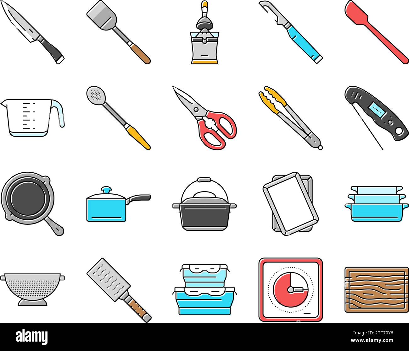 Cookware vector pack hi-res stock photography and images - Alamy