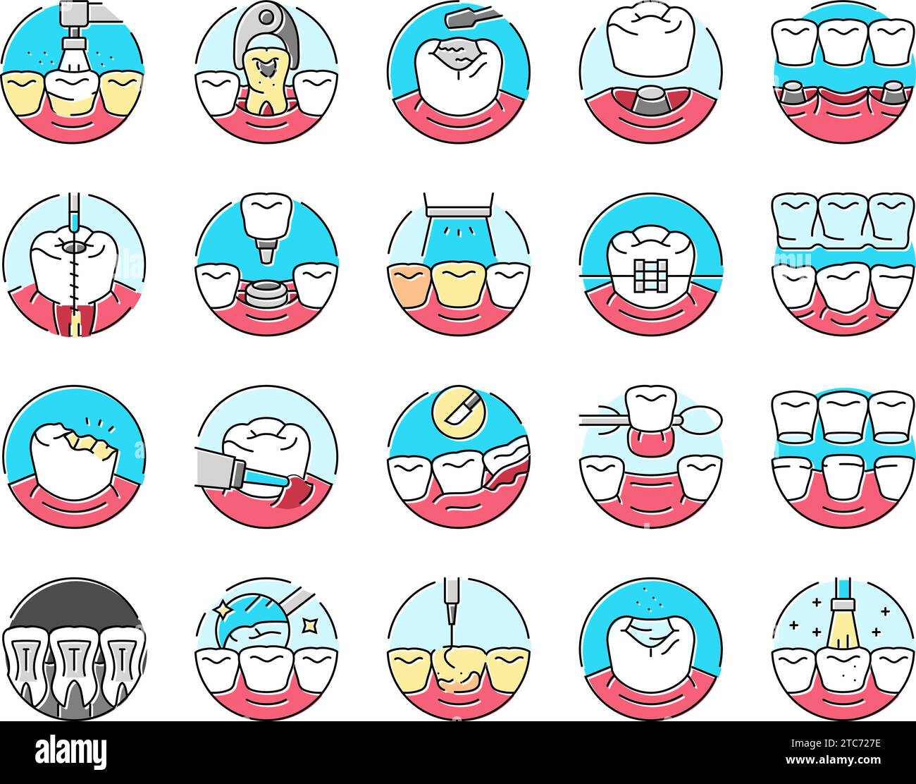 dental procedure clinic icons set vector Stock Vector Image & Art Alamy