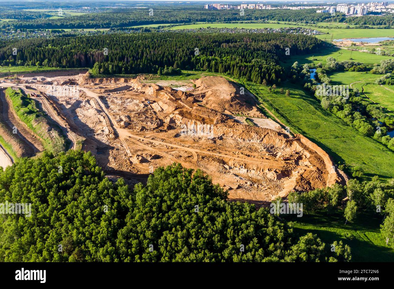 Quarry In Construction Sand quarry for the extraction of construction sand surrounded by ...