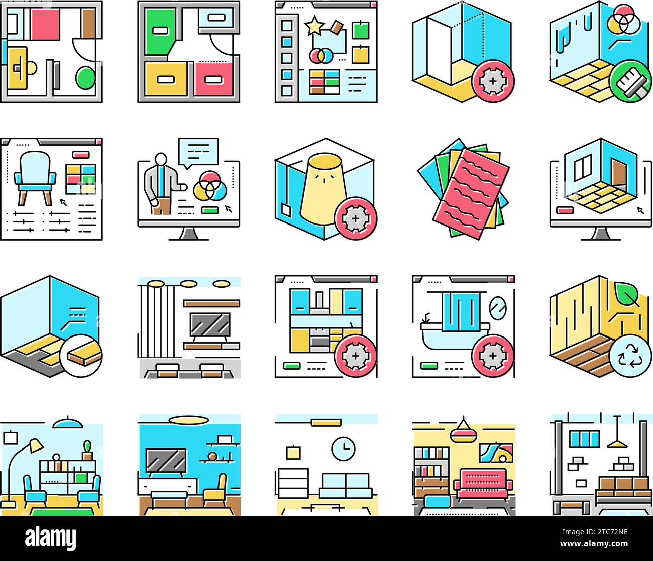 Architect woman drawing scheme Stock Vector Images - Alamy