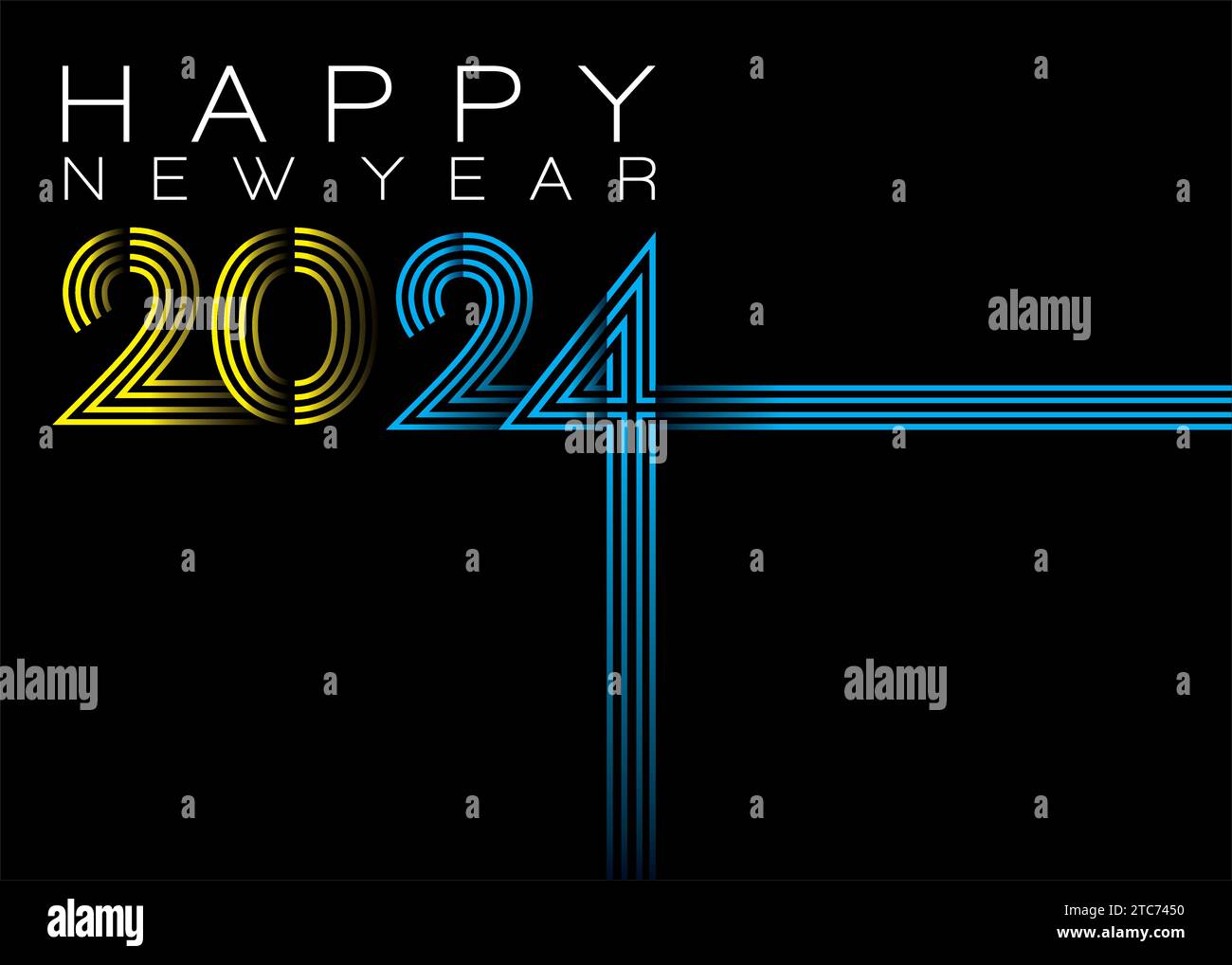 Creative happy new year 2024 colorful design. Premium vector background