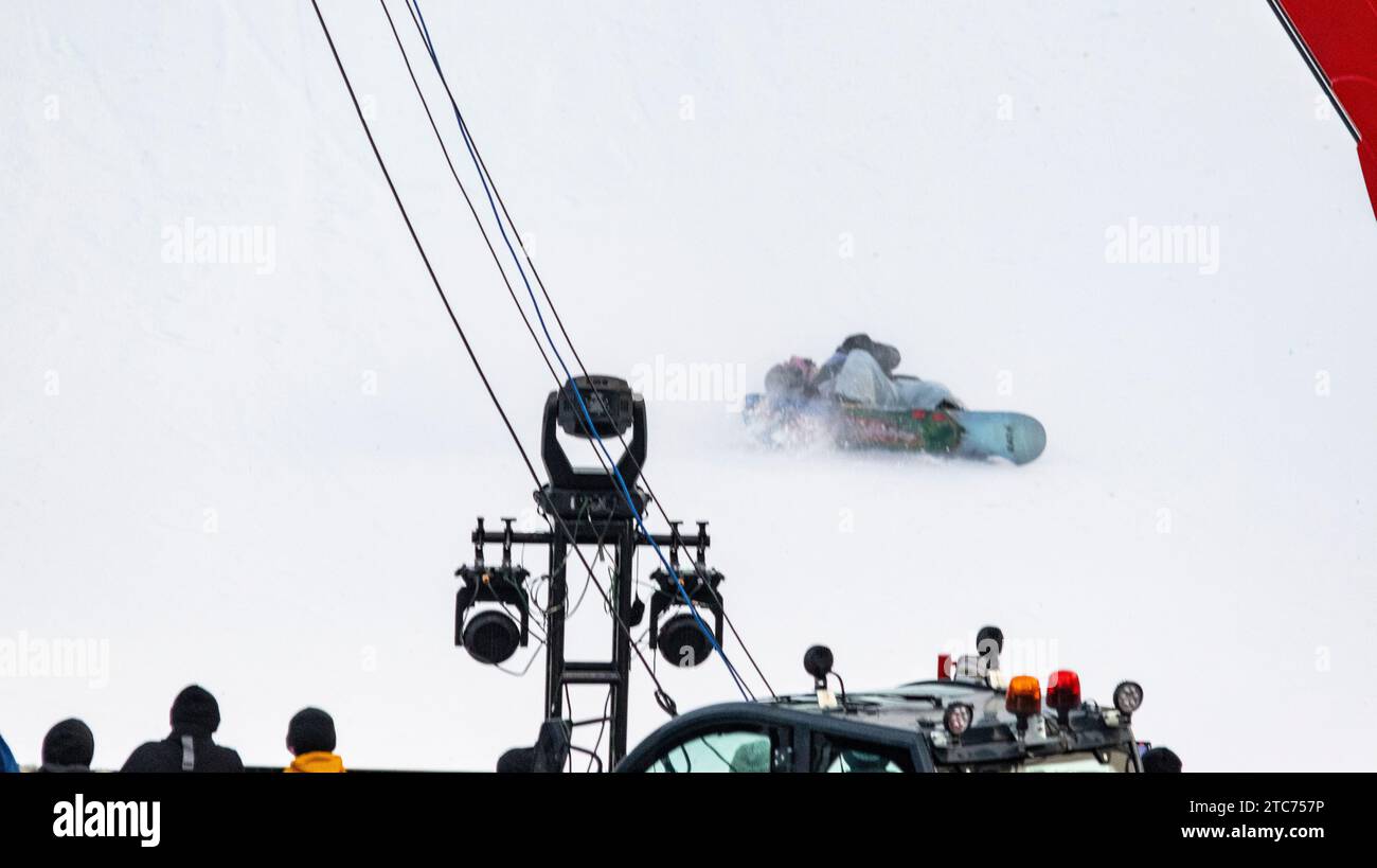 Edmonton, Canada. 09th Dec, 2023. Eli Bouchard (CAN) crashes the ...