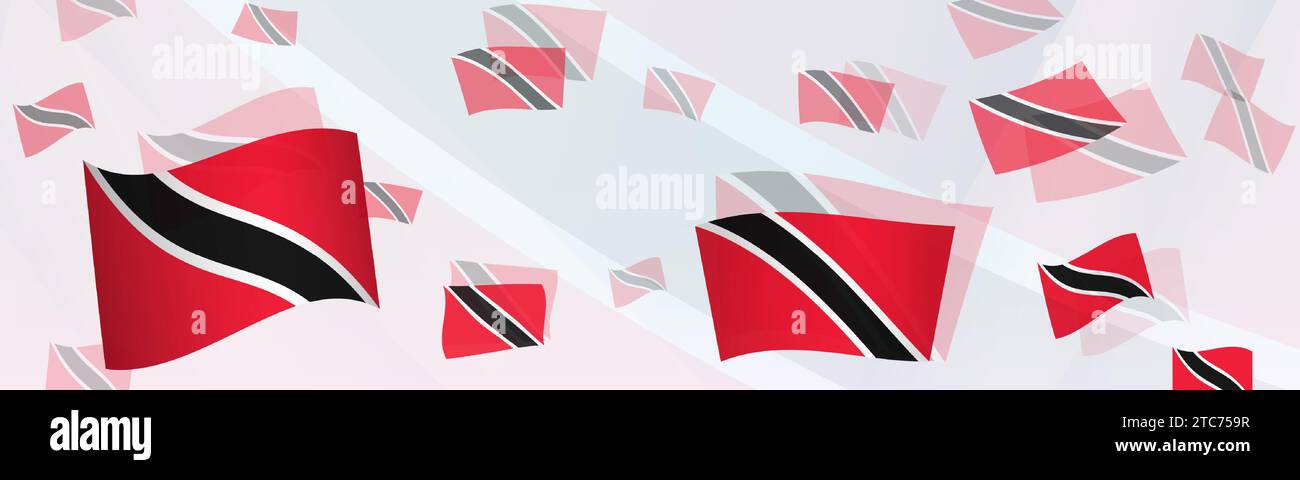 Trinidad And Tobago Flag Themed Abstract Design On A Banner Abstract