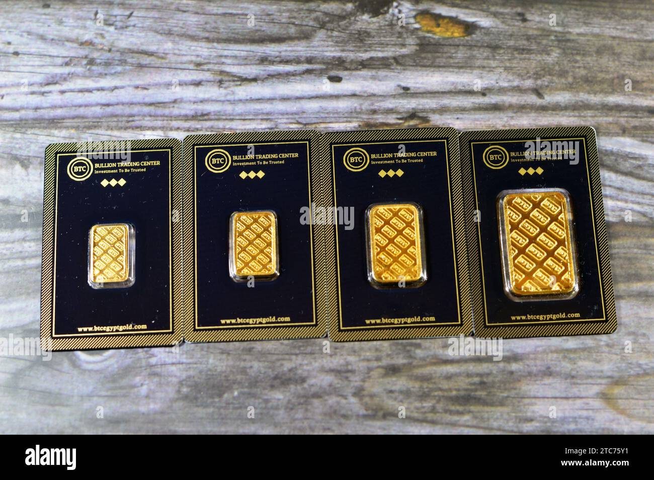 Cairo, Egypt, December 8 2023 24K karat BTC Bullion Trading Center