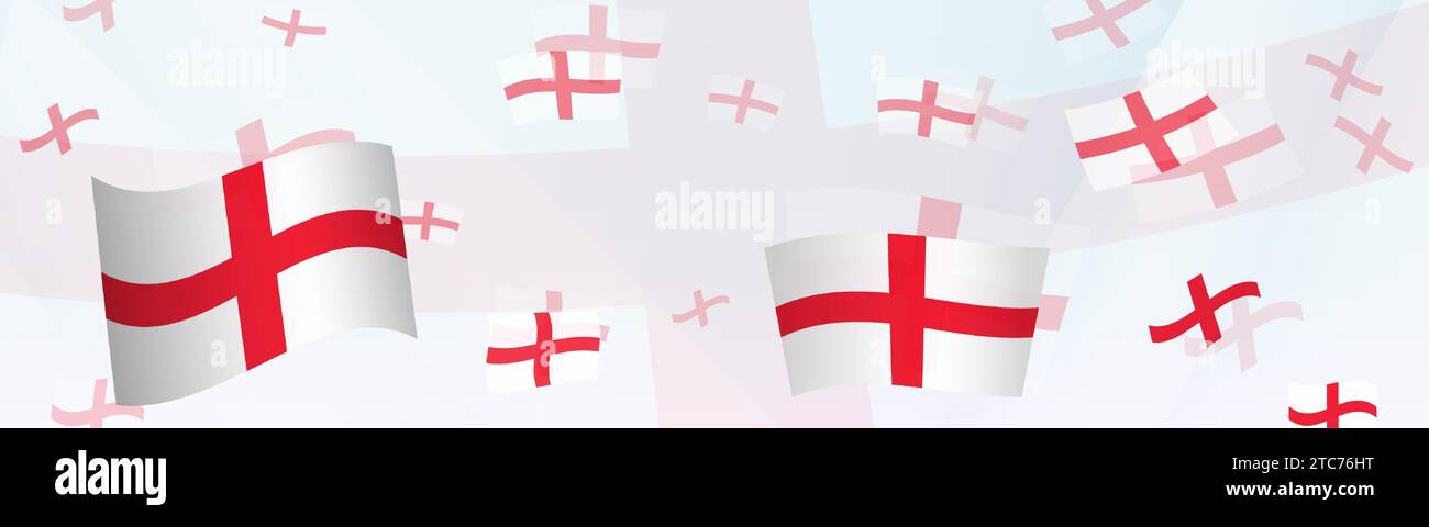 England flag-themed abstract design on a banner. Abstract background design with National flags. Vector illustration. Stock Vector