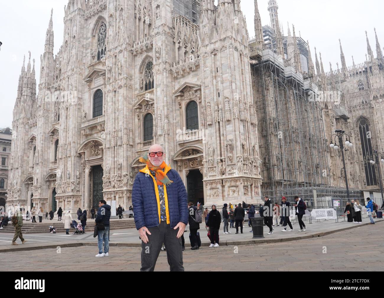 Milan, Italy. 11th Dec, 2023. Milan - Michael Stipe, musician of REM, photographed in front of the Milan Cathedral and at a press conference for the preview of his exhibition I Have lost and i have Been lost for now I'm flying high Editorial Usage Only Credit: Independent Photo Agency/Alamy Live News Stock Photo