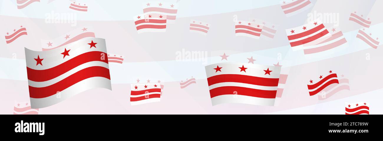 District of Columbia flag-themed abstract design on a banner. Abstract ...