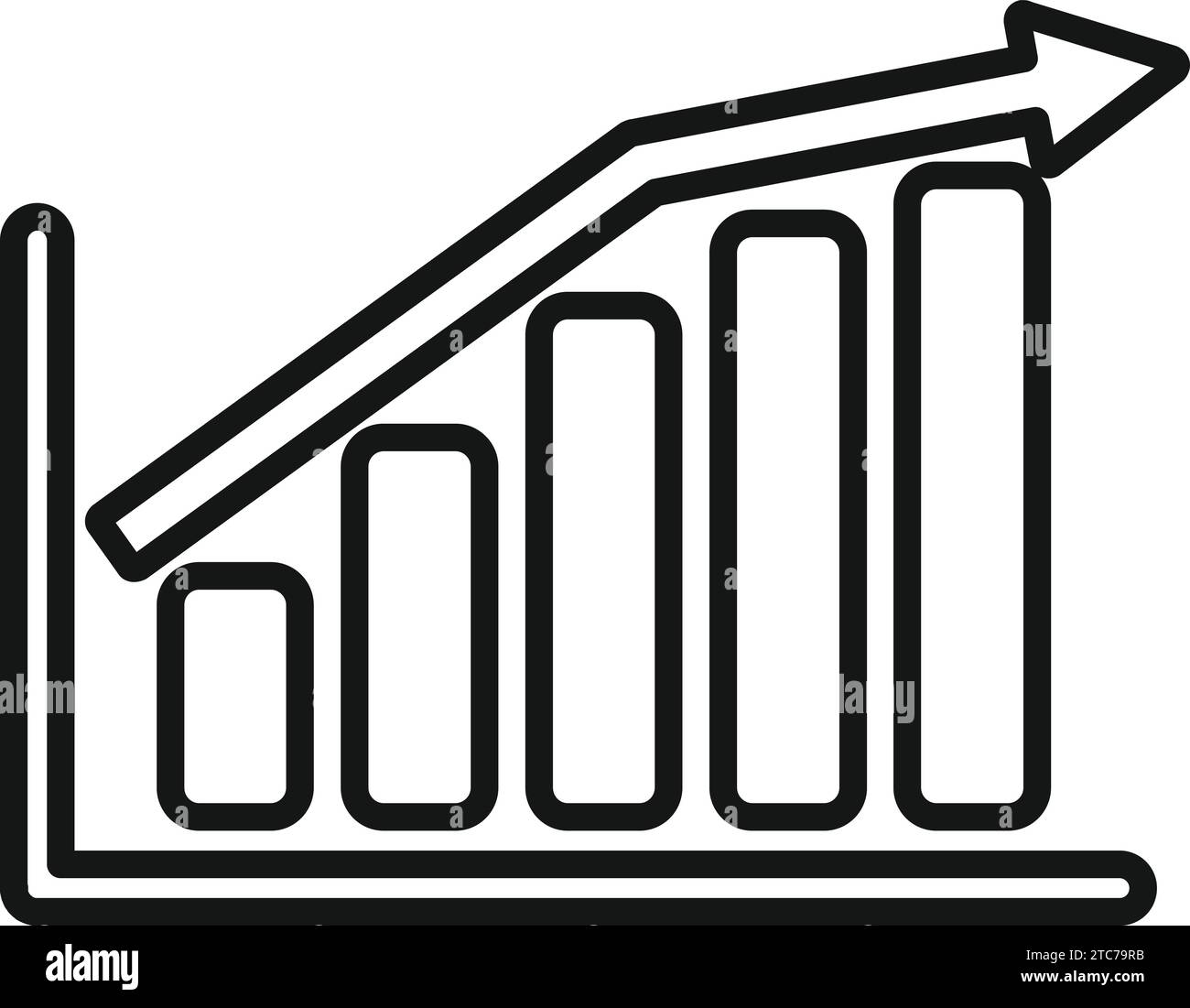 Graph chart file icon outline vector. Desk document. Record keeping Stock Vector
