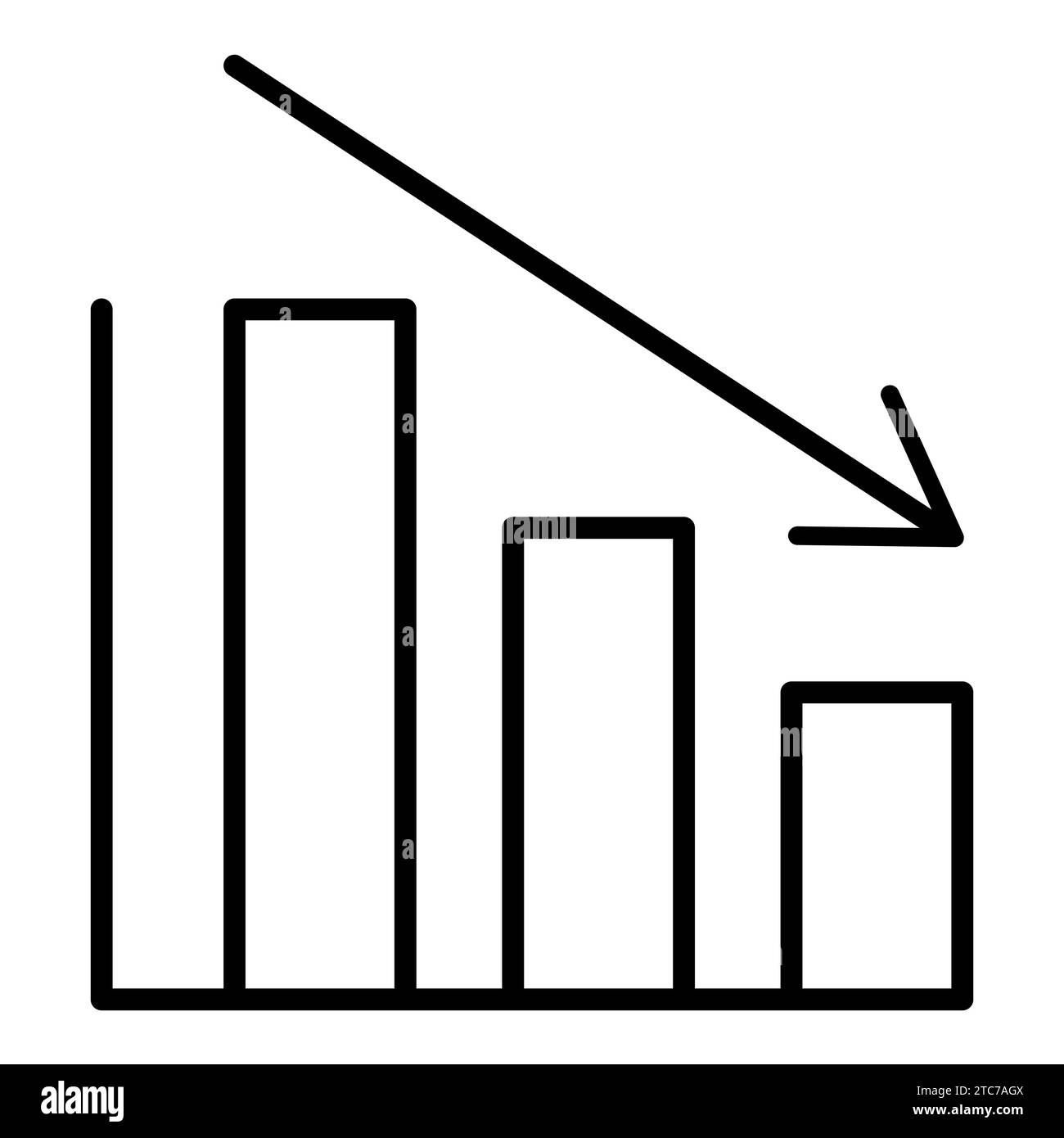 Financial risk icon. Decrease icon. Vector illustration isolated on ...