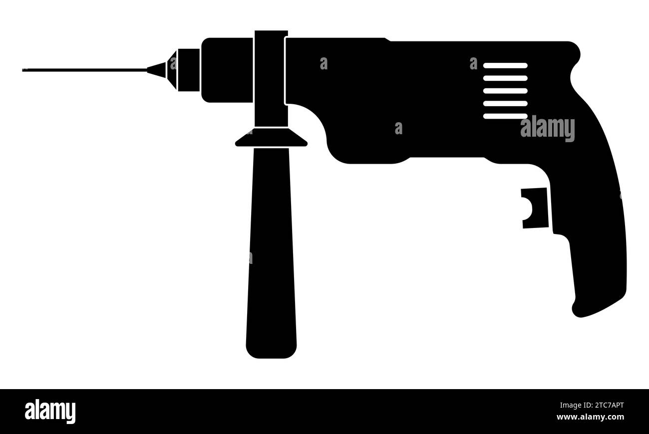 Hand drill icon. Tool and repair signs. Drilling machine symbol. Vector illustration Stock