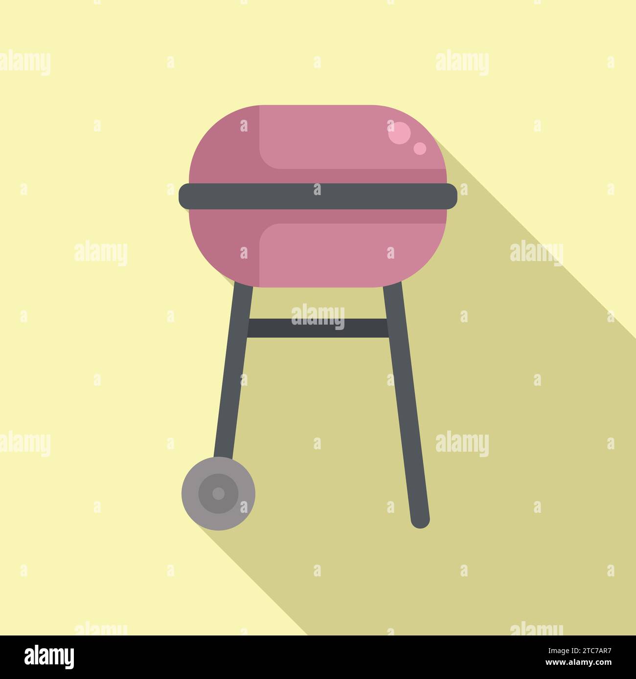 Bbq equipment icon flat vector. Wooden parasol. Outdoor home furniture ...