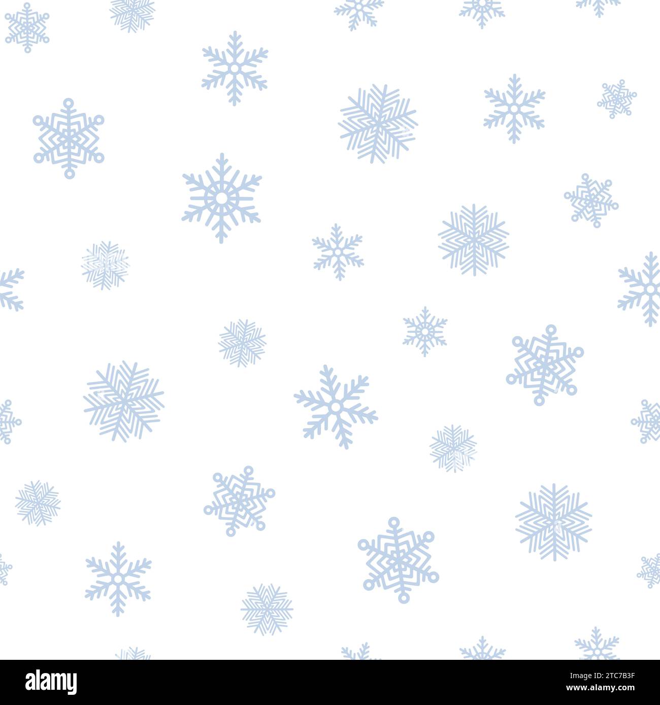 Seamless Christmas pattern with blue snowflakes on white background ...