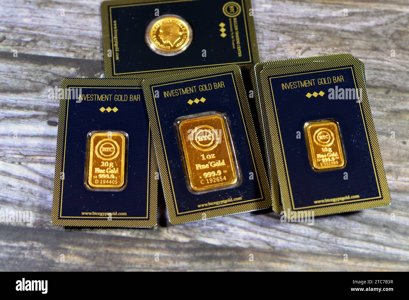 Cairo, Egypt, December 8 2023 24K karat BTC Bullion Trading Center