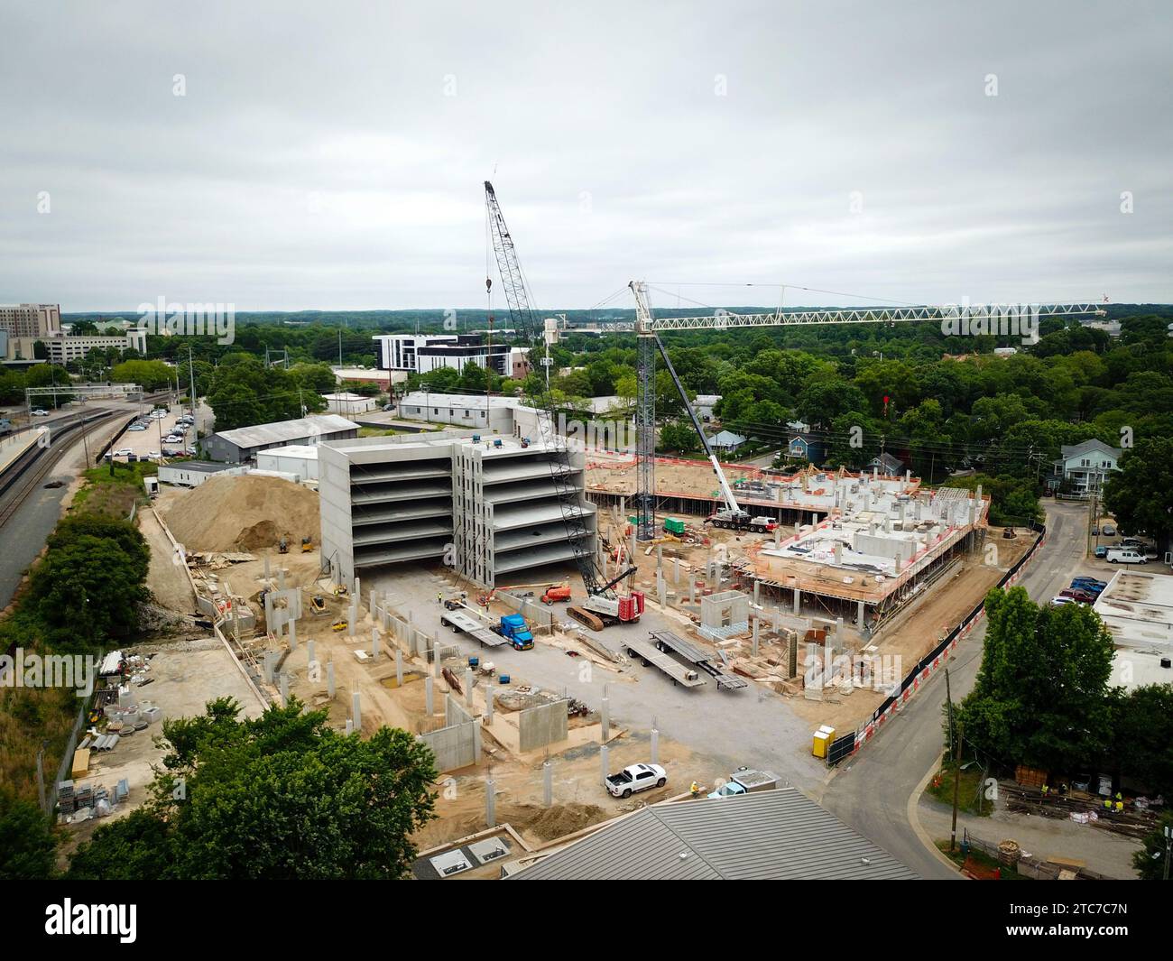 Stock Drone Images of Highrise Construction in Raleigh North Carolina Stock Photo Alamy
