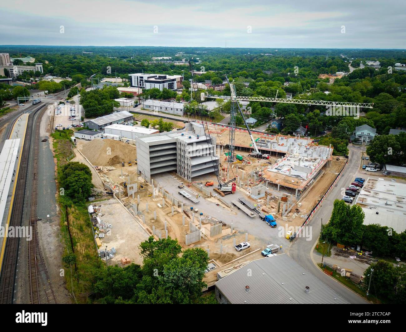 Stock Drone Images of Highrise Construction in Raleigh North Carolina Stock Photo Alamy