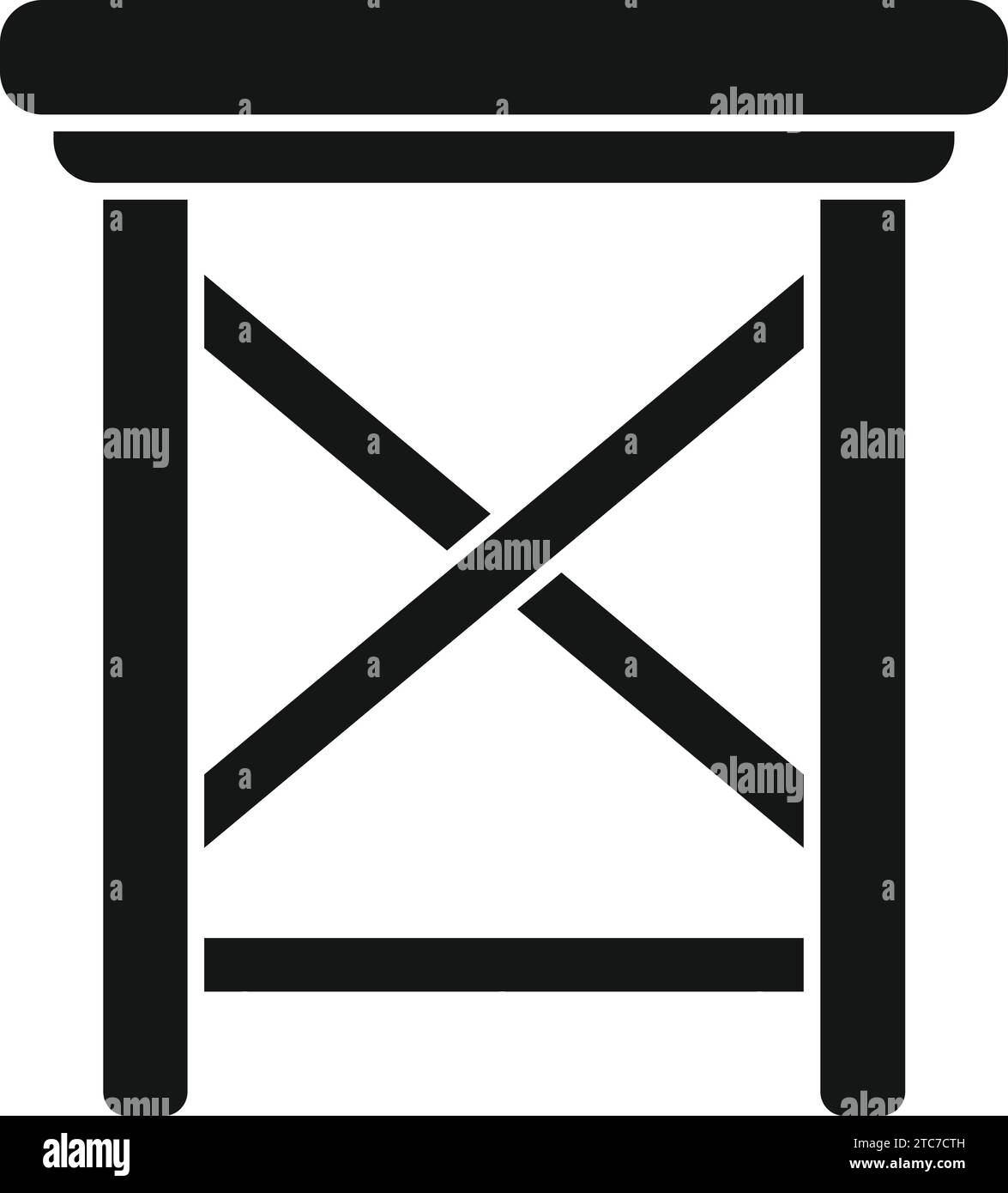 High wooden chair icon simple vector. Outdoor furniture. Plan wood swing Stock Vector