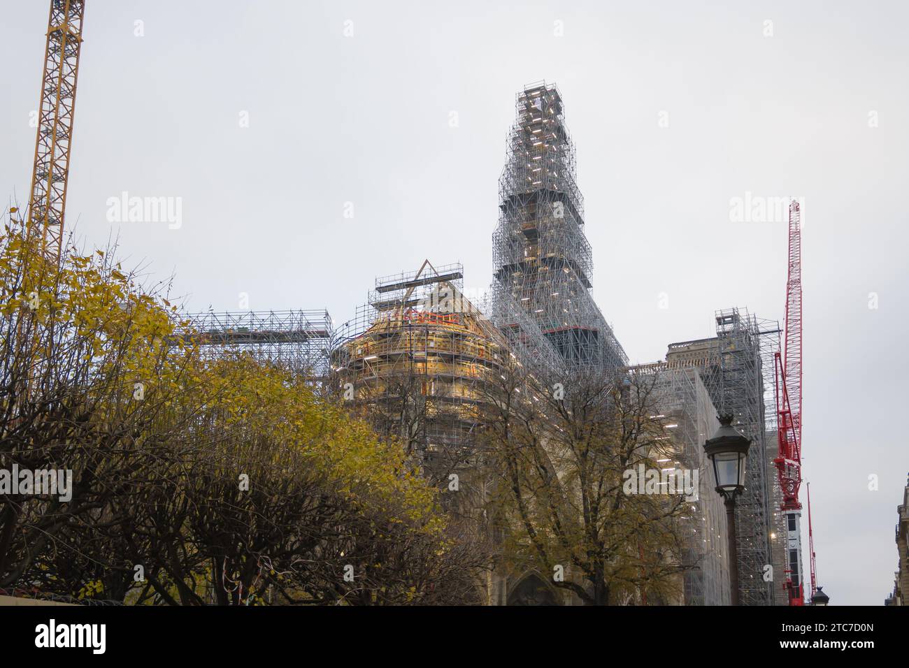 Paris, France, Construction site of Notre Dame de Paris, Editorial only. Stock Photo