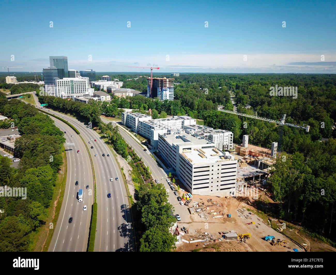 Drone photos of high rise construction in North Hills / Midtown Raleigh ...