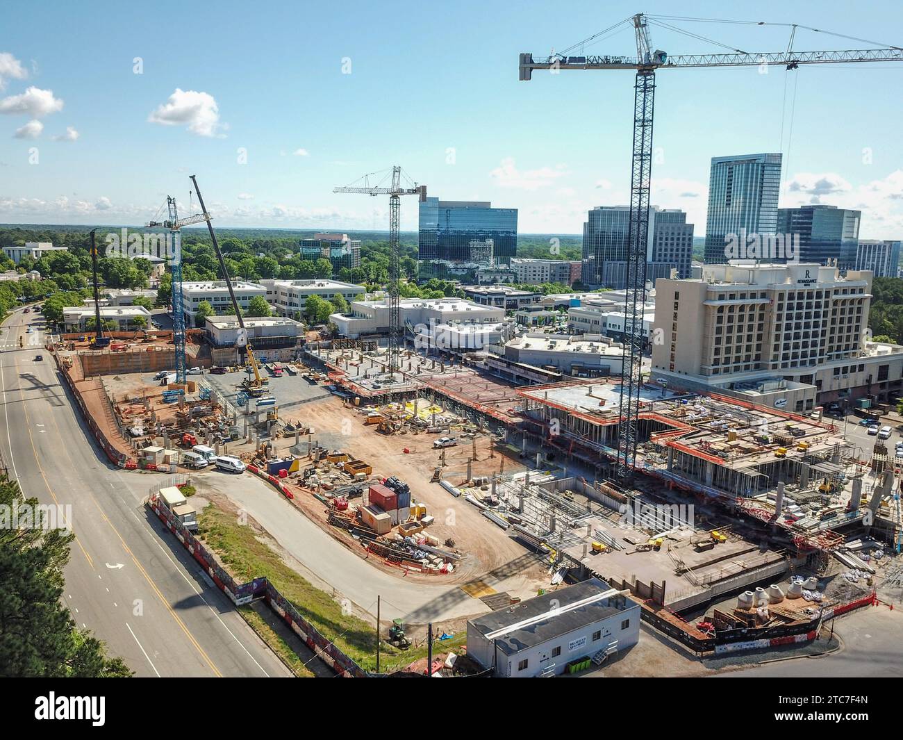 Drone photos of high rise construction in North Hills / Midtown Raleigh ...