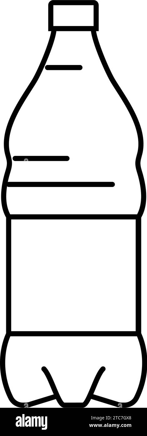 liquid water plastic bottle line icon vector illustration Stock Vector ...