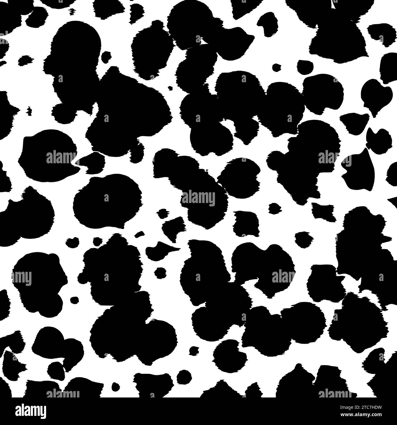 Black and white spotted animal print of Dalmatian or cow. Vector