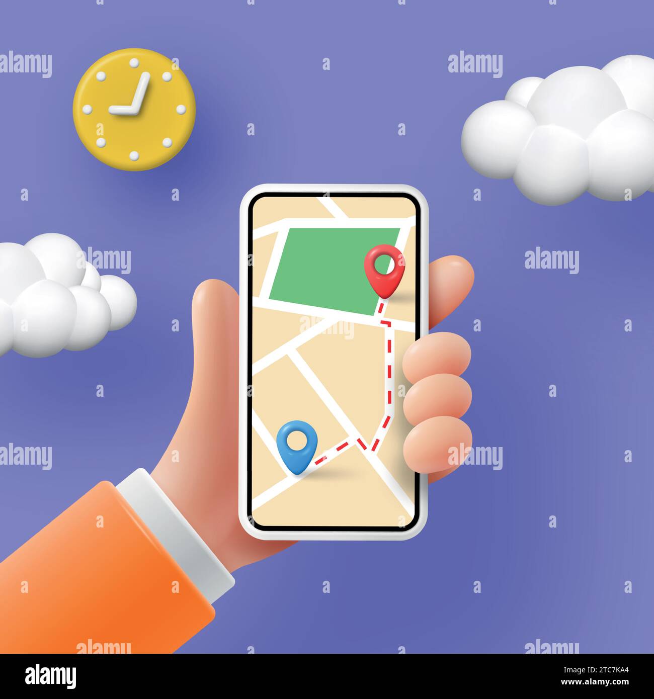 Hand smartphone gps technology application Stock Vector Images - Alamy