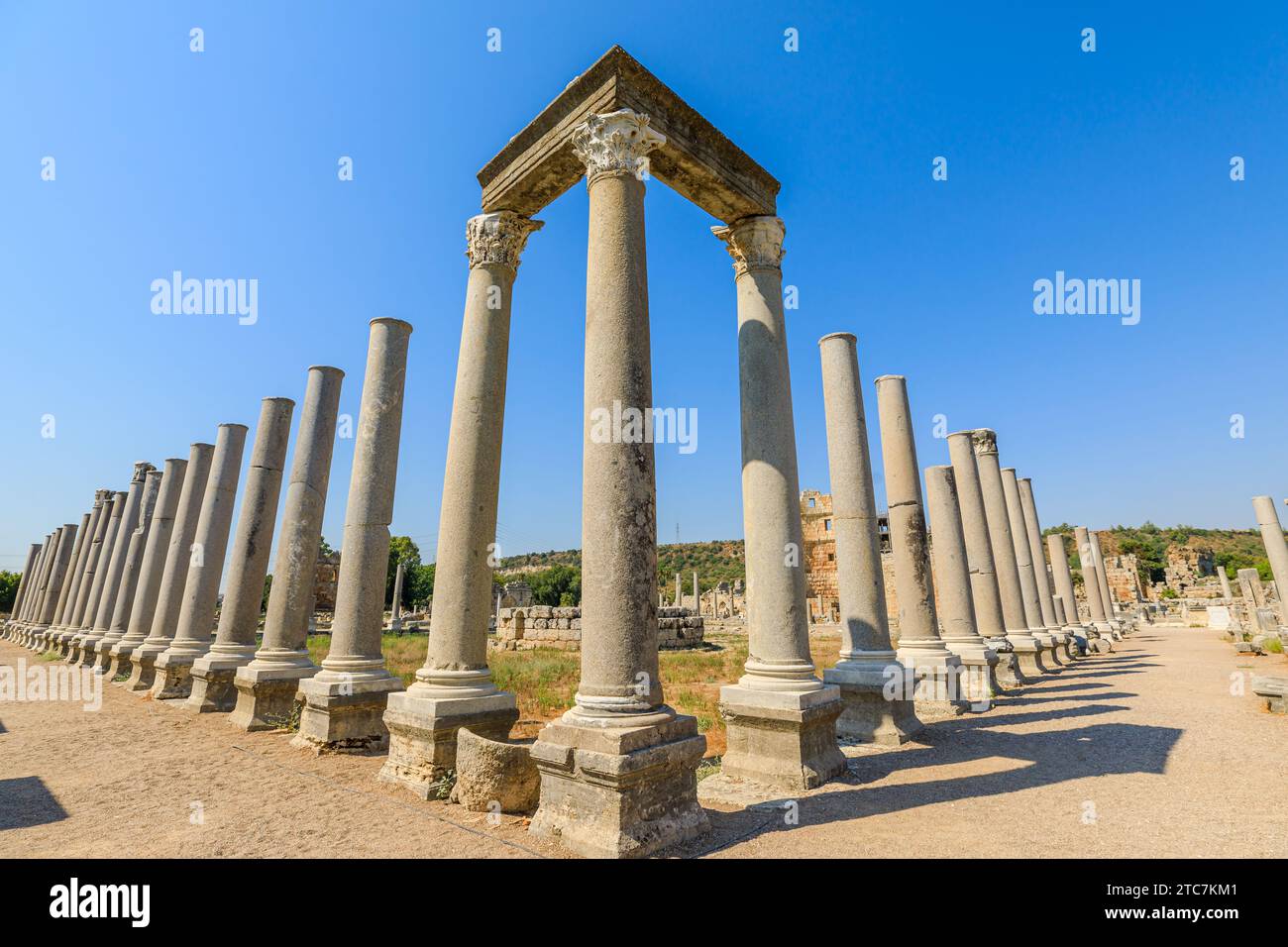 Tourists to Perge of Turkey, can explore the remnants of grand
