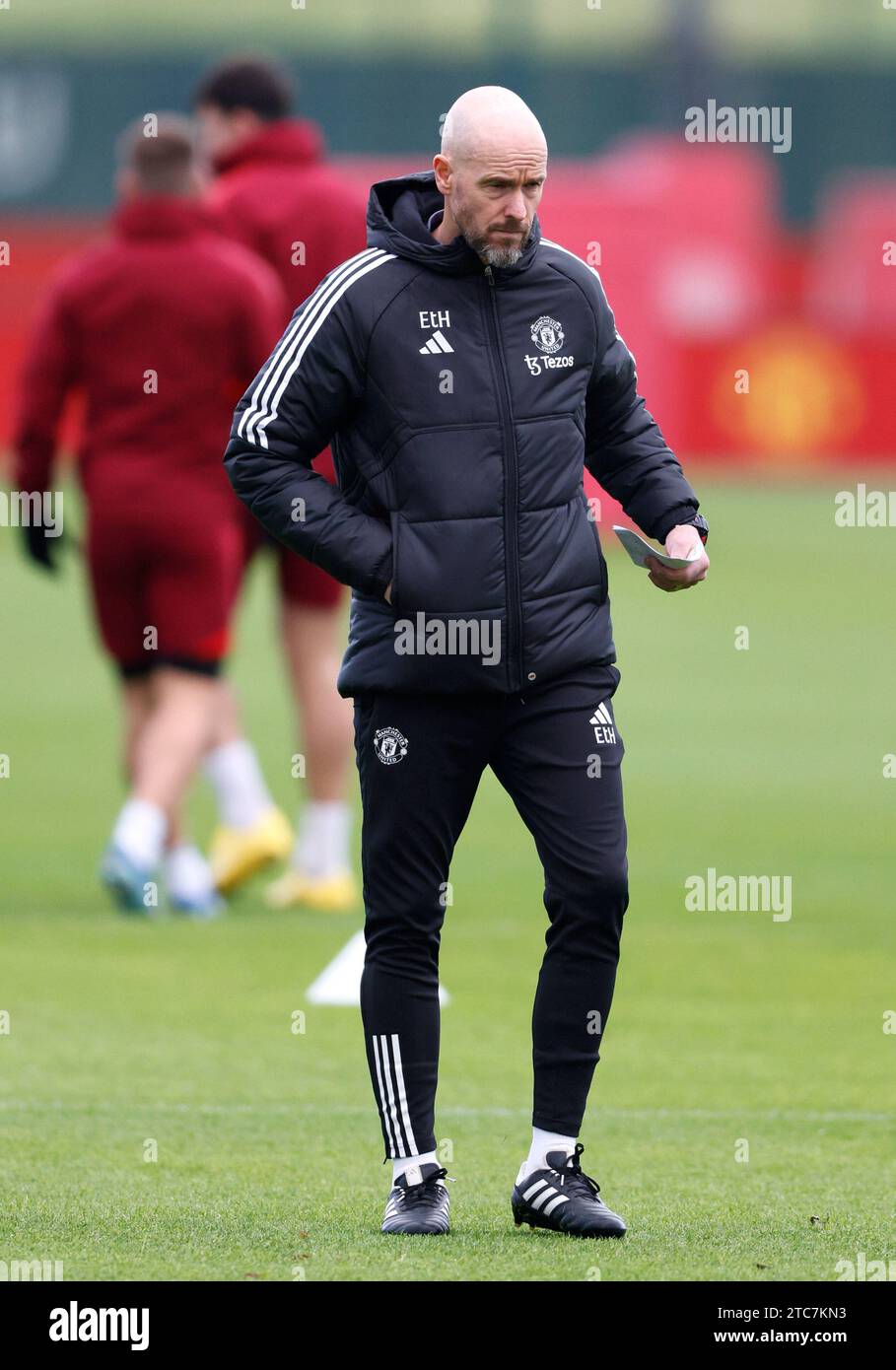 Manchester United manager Erik ten Hag during a training session at the ...